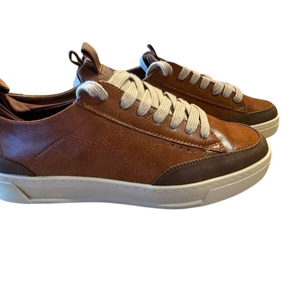 Madden NYC Men's Brown Faux Leather Sneakers in a Size 8 - Picture 3 of 7